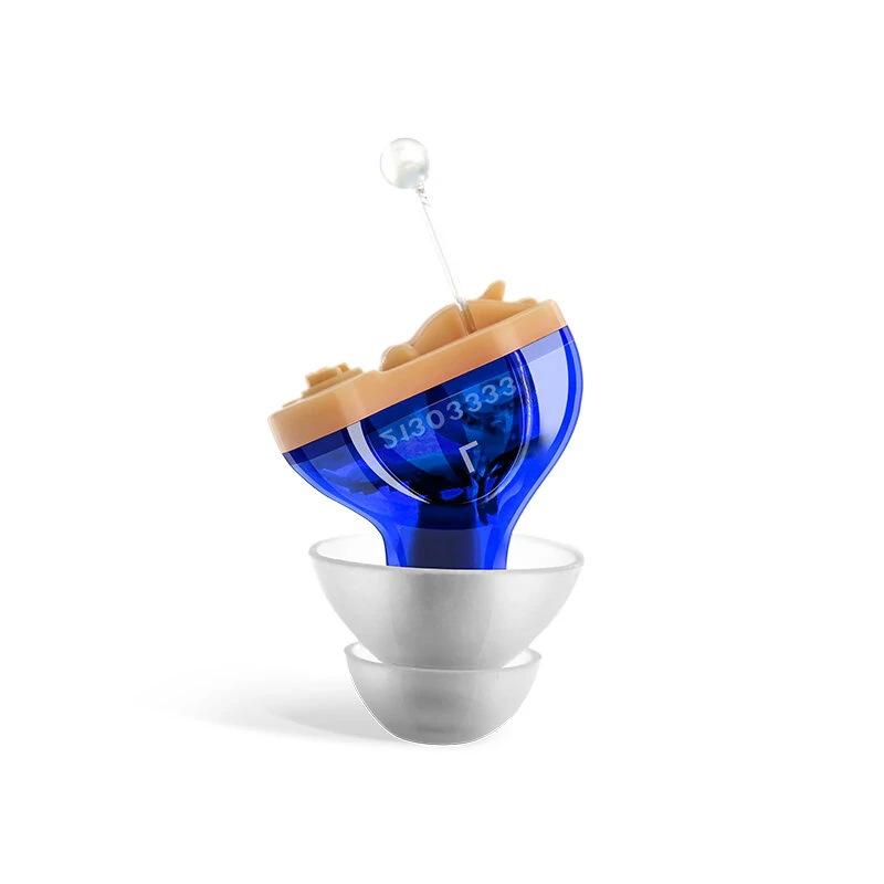 (image for) Red & Blue Mini Noise Canceling Hearing Earbuds In-Canal Earphones Headset Sound Amplifier